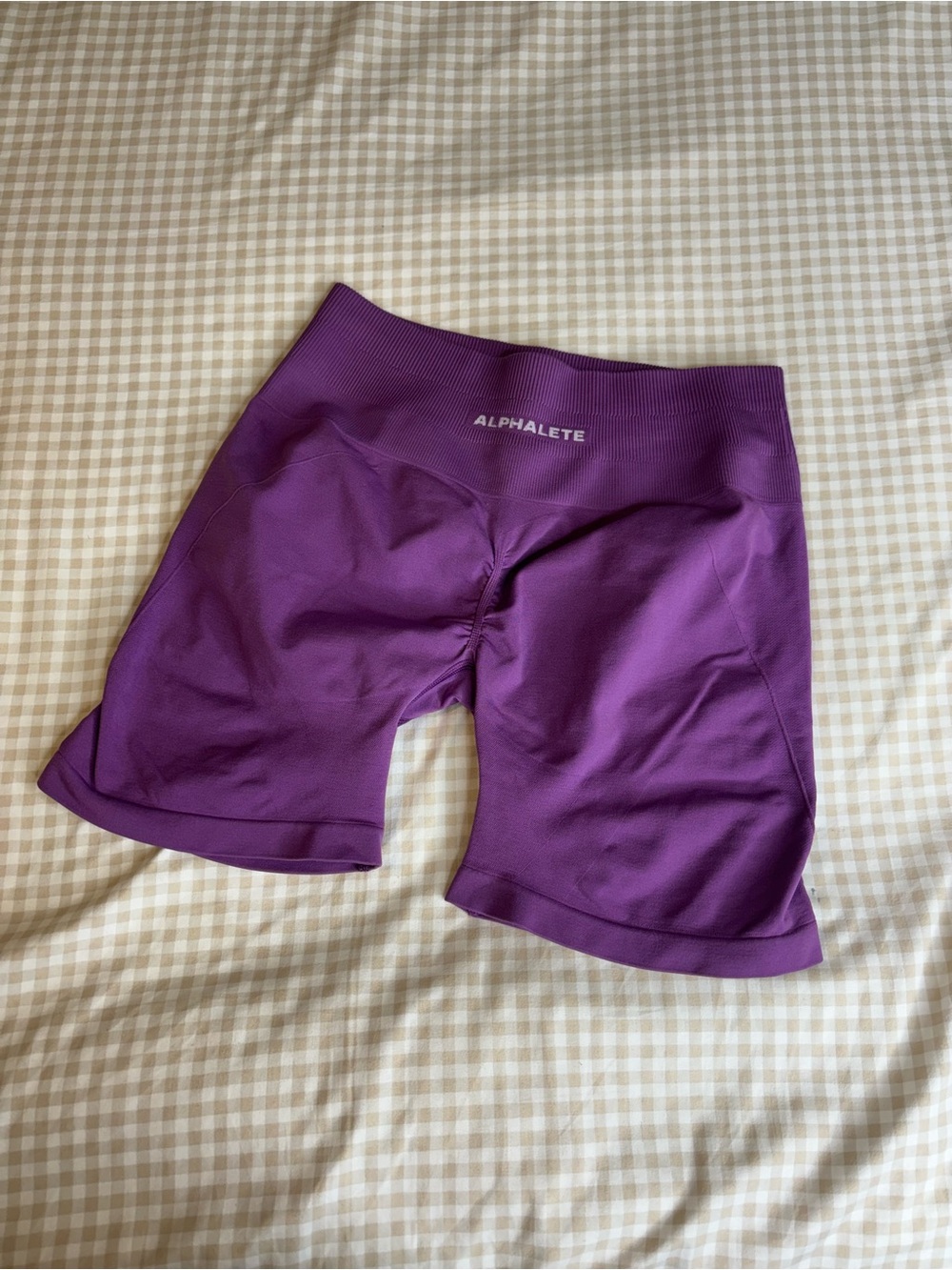 Alphalete Revive High Rise Shorts in Purple Noir
